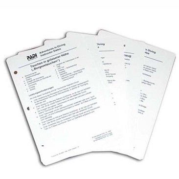 PADI Advanced Cue Card