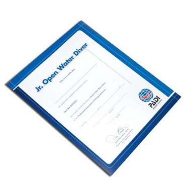Certificato PADI Junior Open Water Diver