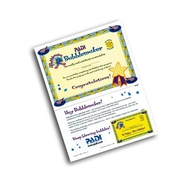 Bubblemaker Certificate PADI with Partecipant Card