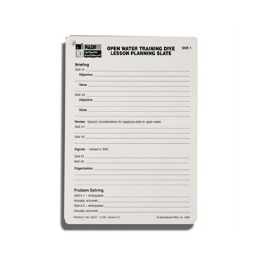 PADI Slate Open Water Lesson Preparation