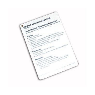 PADI DSD Cue Card