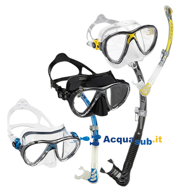 Set Cressi Big Eyes Evolution + Snorkel Apha Dry Ultra